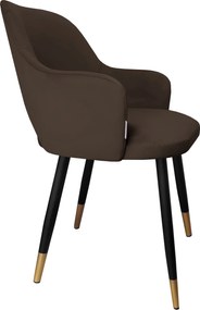 Krzesło Milano tkanina Welur noga metalowa : Kolor nogi - Czano-złota stożek, Kolor tkaniny - VELVET - MG05, Typ siedziska - Siedzisko stałe