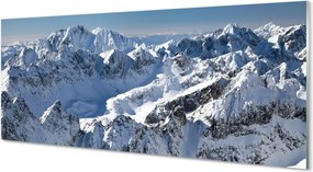 Szklany Panel Zaśnieżone Szczyty Górskie