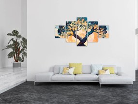 Obraz – Mozaika – słońce i drzewo II. (125x70 cm)