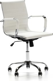 Fotel biurowy Colummn Croma z regulacją położenia, biały, skóra ekologiczna
