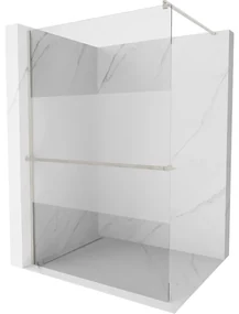 Mexen Kioto+ ścianka prysznicowa z półką Walk-in 80 x 200 cm, transparent/szron, nikiel szczotkowany - 800-080-121-97-35