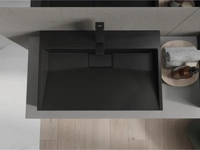 Mexen Ava umywalka nablatowa z konglomeratu 1/O 70 x 46 cm, czarna - 23017071