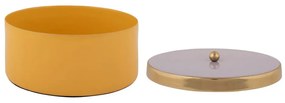 Żółty metalowy pojemnik dekoracyjny ø 16x6 cm Double Funky – PT LIVING