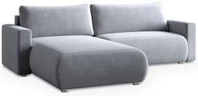 Jasnoszara rozkładana narożna sofa MONORA, dwustronna