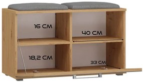 Szafka na buty z siedziskiem dąb artisan - Modavi