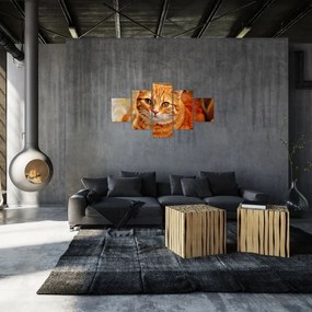 Obraz leżącego kota (125x70 cm)