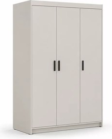 Szafa Ele 3 beż piaskowy 133 cm - trzydrzwiowa z półkami i drążkiem na ubrania