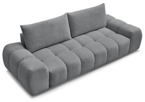 Ciemnoszara rozkładana/ze schowkiem sofa z tkaniny szenilowej 278 cm Everest – Bobochic Paris