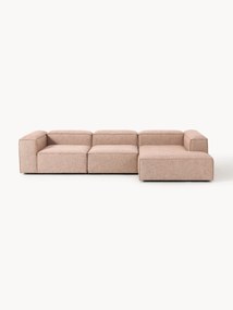 Narożna sofa modułowa z mieszanki lnu Lennon