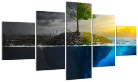 Obraz przedstawiający dwie strony (125x70 cm)