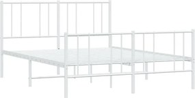 Białe metalowe łóżko małżeńskie 160x200 cm C6-W61