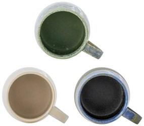Niebieskio-beżowe kamionkowe kubki zestaw 3 szt. 460 ml Cloe – Bloomingville