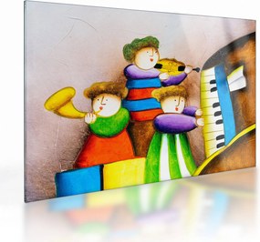 Obraz na szkle - Muzycy, malarstwo (70x50 cm)