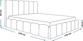 Łóżko Slim 11 z pojemnikiem i stelażem 160x200 cm, kolor Amor Velvet 4304