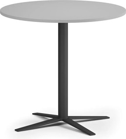 Stolik kawowy AURA, średnica 60 cm, czarna podstawa, szary