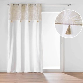 Biało-beżowa zasłona z mieszanki bawełny 140x240 cm Altea – douceur d'intérieur
