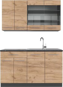 Kuchnia pojedyncza złoty dąb power/antracyt 140x46x81.6 fame-line