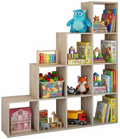 Schodkowy regał dziecięcy na zabawki dąb sonoma Z4-D32