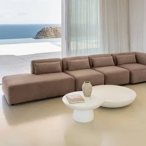 Sofa Modułowy Narożny 4-częściowy Z Lewym Szezlongiem Fogler Sztruks Brąz Karmelowy - Sklum