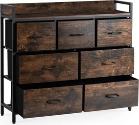 Komoda z Szufladami HUDSON 98 cm Dąb Rustykalny/Czarny Loft