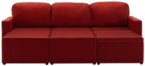 Rozkładana sofa modułowa bordowa - Odi 4Q