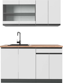 Pojedyncza kuchnia biały/antracyt 140x60x81.6 r-line