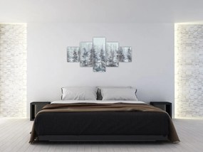 Obraz - Pine forest II, aquarel (125x70 cm)