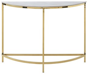 Konsola z ceramiki i stali nierdzewnej - Efekt białego marmuru i Złoty - CYLIAN Pascala Morabito