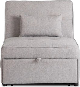 Fotel Wypoczynkowy Rozkładany IBERIS 80 cm Szary Tapicerowany Nowoczesny