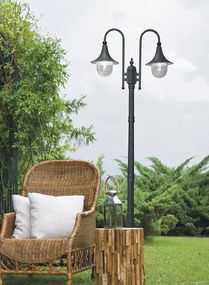 Czarna podwójna lampa ogrodowa stojąca - S313-Cardan