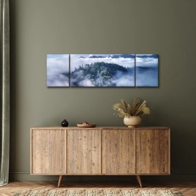 Obraz lasu we mgle (170x50 cm)