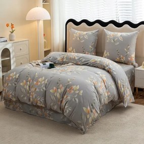 PrzytulneMieszkanie.pl PrzytulneMieszkanie.pl Pościel z mikrofibry MISTLEAF szara Rozmiar pościeli: 2 szt 70 x 80 cm | 160 x 200 cm