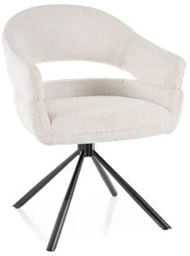 Krzesło z podłokietnikami BORGO jasny beż obrotowe SIGNAL