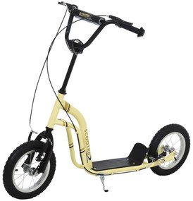 HOMCOM Hulajnoga miejska dla dzieci Opony pneumatyczne Regulowana kierownica Aluminiowa Czarna | Aosom PL