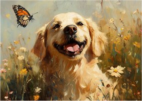 Obraz na szkle - Szczęśliwy piesek (70x50 cm)