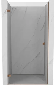 Mexen Lunar-B drzwi prysznicowe uchylne lewe 60 cm, transparent, różowe złoto - 832-060-000-60-00-L