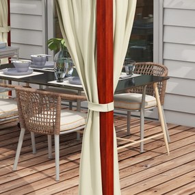 Outsunny Pergola aluminiowa 345 x 300 x 215-255 cm Zdejmowane zasłony Składana Regulowana wysokość Beżowy Aluminium stal | Aosom PL