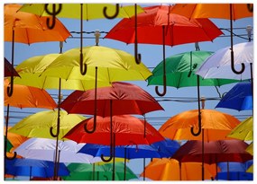 Obraz kolorowych parasoli (70x50 cm)