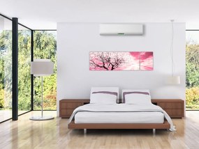 Różowy obraz drzewa (170x50 cm)