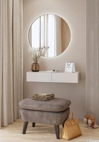 Toaletka wisząca JUKON 2S kaszmirowa z lustrem LED 80cm HELVETIA