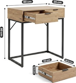 Nowoczesna konsola z 2 szufladami dąb artisan D1-N76
