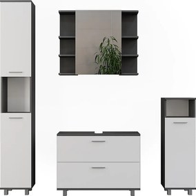 Zestaw mebli łazienkowych antracyt/biały 80.2x33x60.8 ilias