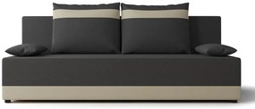 Szaro-beżowa sofa rozkładana z pojemnikiem E6-M34