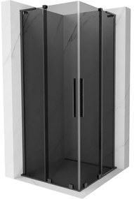 Mexen Velar L Duo kabina prysznicowa rozsuwana 100 x 100 cm, grafit, gun gray szczotkowana - 871-100-100-02-43-66