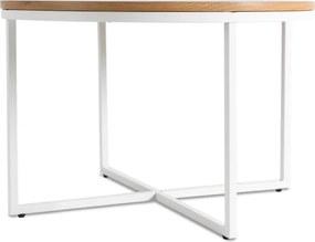 Stolik Kawowy HANTEL 70 cm Dąb Złoty/Biały Skandynawski