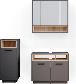 Zestaw mebli łazienkowych antracyt 80x40x64 beatrice