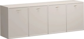 Komoda wisząca Lorini 200 cm czterodrzwiowa - kaszmir / złote uchwyty T-bar