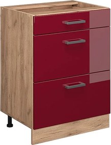 Szafka dolna do kuchni czerwony połysk 60x46x81.6 r-line