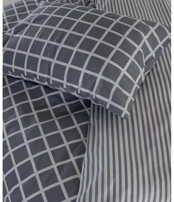 Szara pościel jednoosobowa z bawełny renforcé 140x200 cm Linear Calm Geometric – Mila Home Luxury