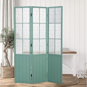Parawan 170x120x2 cm Turkusowy Styl Wiejski